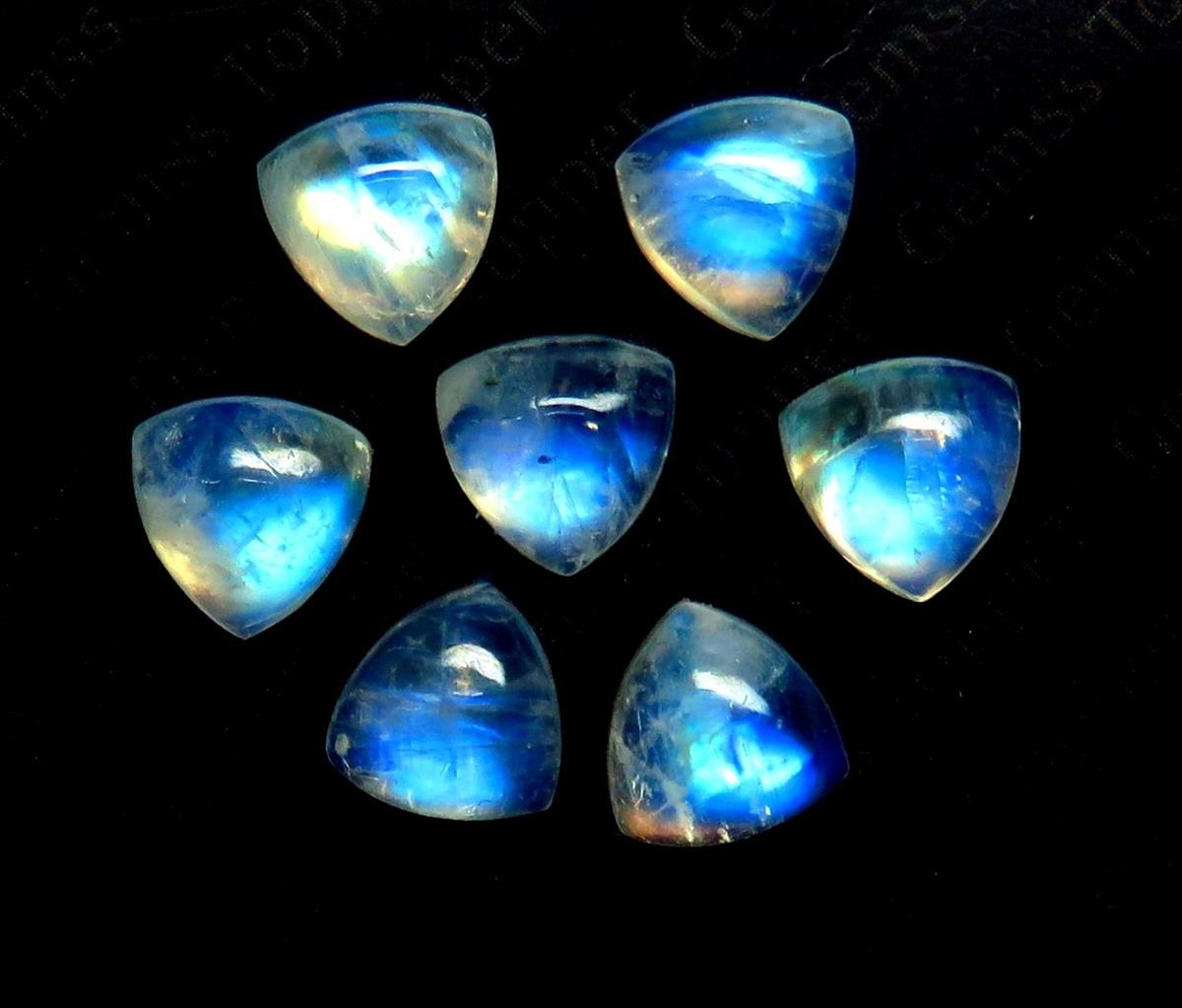 Rainbow Moonstone 8x8 mm Trillion Cabochon